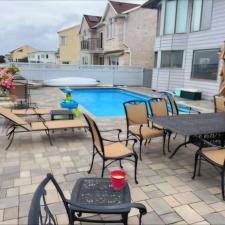 Cambridge Paver stones renovation in a backyard in Merrick Long Island 1